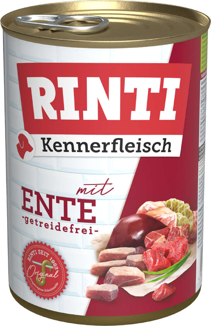 RINTI Hunde-Nassfutter Kennerfleisch mit Ente